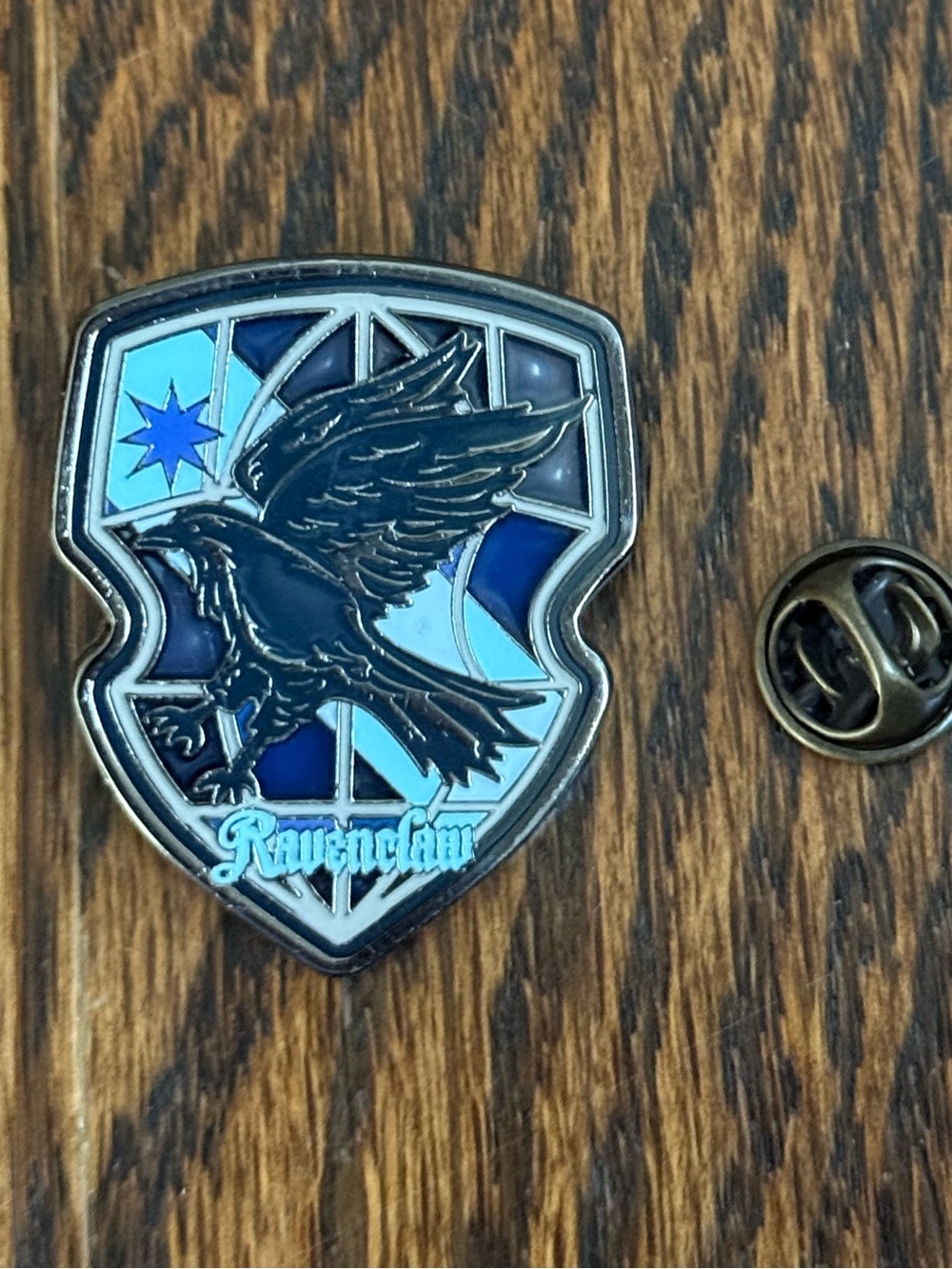 Warner Bros. Ravenclaw Shield Enamel Pin - Blue and Silver Harry Potter